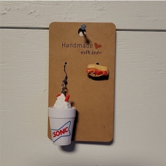 Handmade "Sonic Fast Food" Earrings - Picture 1 of 1